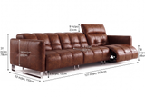 Sofia Distressed Italian Aniline Leather Dual Reclining Sofa