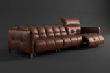 Sofia Distressed Italian Aniline Leather Dual Reclining Sofa