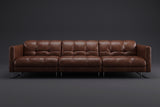 Sofia Distressed Italian Aniline Leather Dual Reclining Sofa