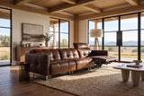 Sofia Distressed Italian Aniline Leather Dual Reclining Sofa