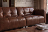 Sofia Distressed Italian Aniline Leather Dual Reclining Sofa