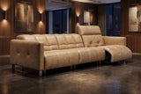 Sofia Distressed Italian Aniline Leather Dual Reclining Sofa