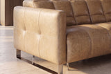 Sofia Distressed Italian Aniline Leather Dual Reclining Sofa