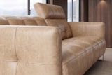 Sofia Distressed Italian Aniline Leather Dual Reclining Sofa