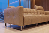 Sofia Distressed Italian Aniline Leather Dual Reclining Sofa