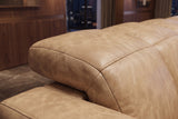 Sofia Distressed Italian Aniline Leather Dual Reclining Sofa
