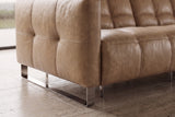 Sofia Distressed Italian Aniline Leather Dual Reclining Sofa