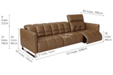 Sofia dual Reclining Sofa in distressed Italian aniline leather