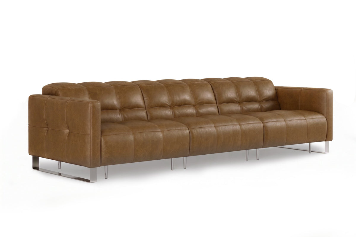 Sofia dual Reclining Sofa in distressed Italian aniline leather