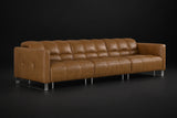 Sofia Distressed Italian Aniline Leather Dual Reclining Sofa