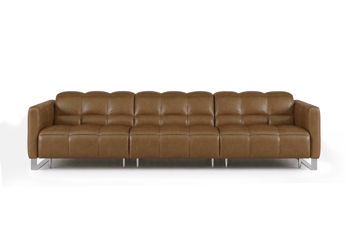 Sofia dual Reclining Sofa in distressed Italian aniline leather