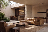 Sofia dual Reclining Sofa in distressed Italian aniline leather