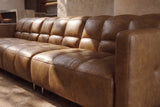Sofia dual Reclining Sofa in distressed Italian aniline leather