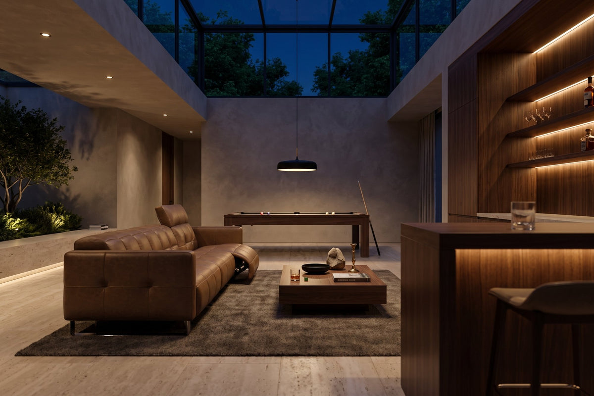 Sofia dual Reclining Sofa in distressed Italian aniline leather
