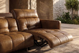 Sofia dual Reclining Sofa in distressed Italian aniline leather