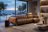 Sofia dual Reclining Sofa in distressed Italian aniline leather