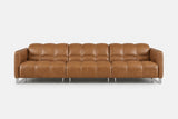 Sofia Distressed Italian Aniline Leather Dual Reclining Sofa