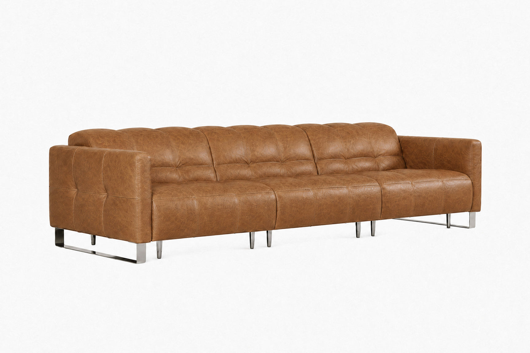 Sofia Distressed Italian Aniline Leather Dual Reclining Sofa