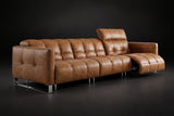 Sofia Distressed Italian Aniline Leather Dual Reclining Sofa