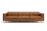 Sofia dual Reclining Sofa in distressed Italian aniline leather