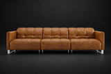 Sofia Distressed Italian Aniline Leather Dual Reclining Sofa