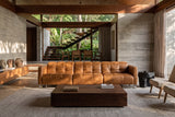 Sofia dual Reclining Sofa in distressed Italian aniline leather