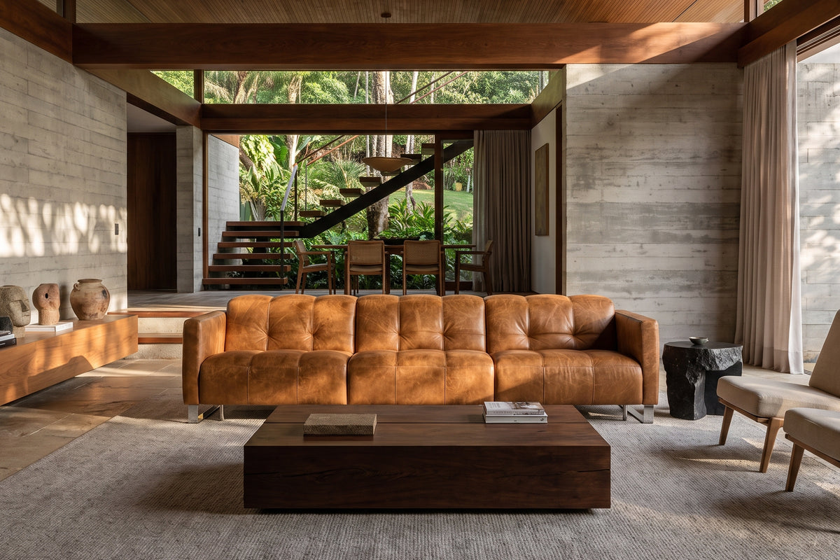 Sofia dual Reclining Sofa in distressed Italian aniline leather