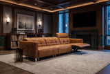 Sofia dual Reclining Sofa in distressed Italian aniline leather