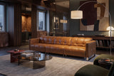 Sofia dual Reclining Sofa in distressed Italian aniline leather