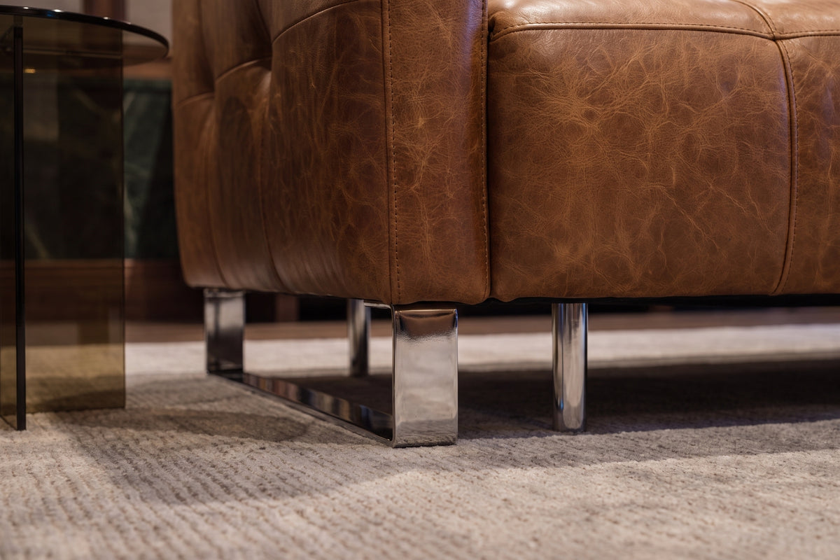 Sofia dual Reclining Sofa in distressed Italian aniline leather