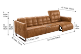 Sofia Distressed Italian Aniline Leather Dual Reclining Sofa