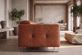 Sofia Distressed Italian Aniline Leather Dual Reclining Sofa