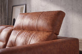 Sofia Distressed Italian Aniline Leather Dual Reclining Sofa