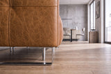 Sofia Distressed Italian Aniline Leather Dual Reclining Sofa