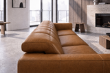 Sofia Distressed Italian Aniline Leather Dual Reclining Sofa