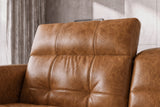 Sofia Distressed Italian Aniline Leather Dual Reclining Sofa