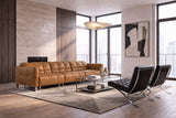 Sofia Distressed Italian Aniline Leather Dual Reclining Sofa