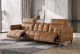 Sofia Distressed Italian Aniline Leather Dual Reclining Sofa