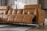 Sofia Distressed Italian Aniline Leather Dual Reclining Sofa