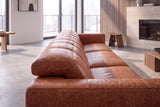 Sofia Distressed Italian Aniline Leather Dual Reclining Sofa