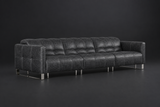 Sofia Distressed Italian Aniline Leather Dual Reclining Sofa