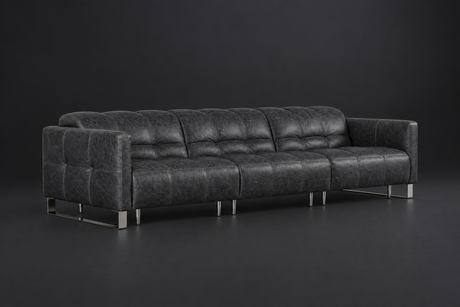 Sofia Distressed Italian Aniline Leather Dual Reclining Sofa