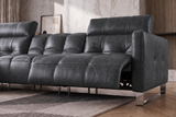 Sofia Distressed Italian Aniline Leather Dual Reclining Sofa