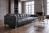 Sofia Distressed Italian Aniline Leather Dual Reclining Sofa