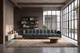 Sofia Distressed Italian Aniline Leather Dual Reclining Sofa