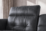 Sofia Distressed Italian Aniline Leather Dual Reclining Sofa