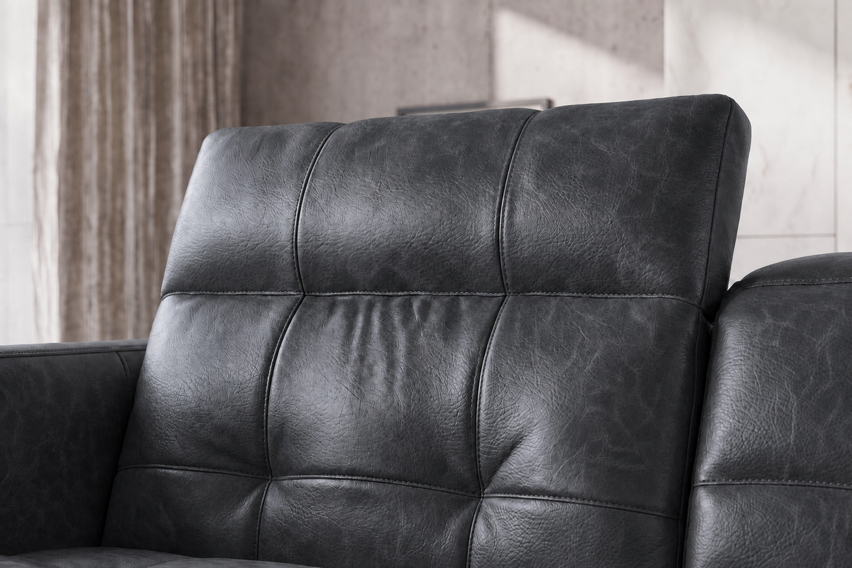 Sofia Distressed Italian Aniline Leather Dual Reclining Sofa