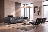Sofia Distressed Italian Aniline Leather Dual Reclining Sofa