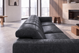 Sofia Distressed Italian Aniline Leather Dual Reclining Sofa