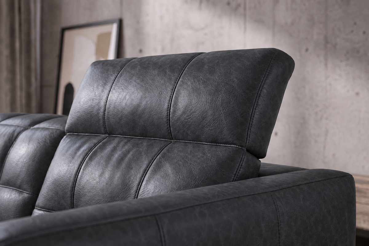 Sofia Distressed Italian Aniline Leather Dual Reclining Sofa